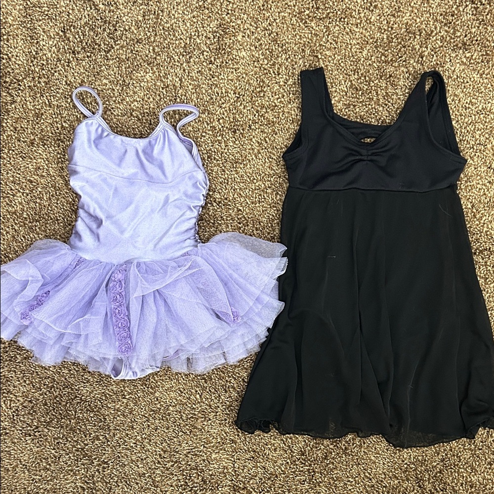 Bloch Purple Tutu and capezio Black Dance Dress Set